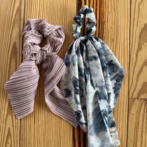 Set of 2 long/short scrunchy hair scarves